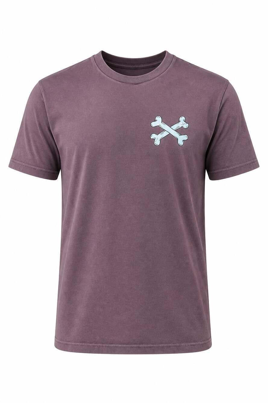 Return to Sender Bone Cross Graphic Short Sleeve T-Shirt Purple Large